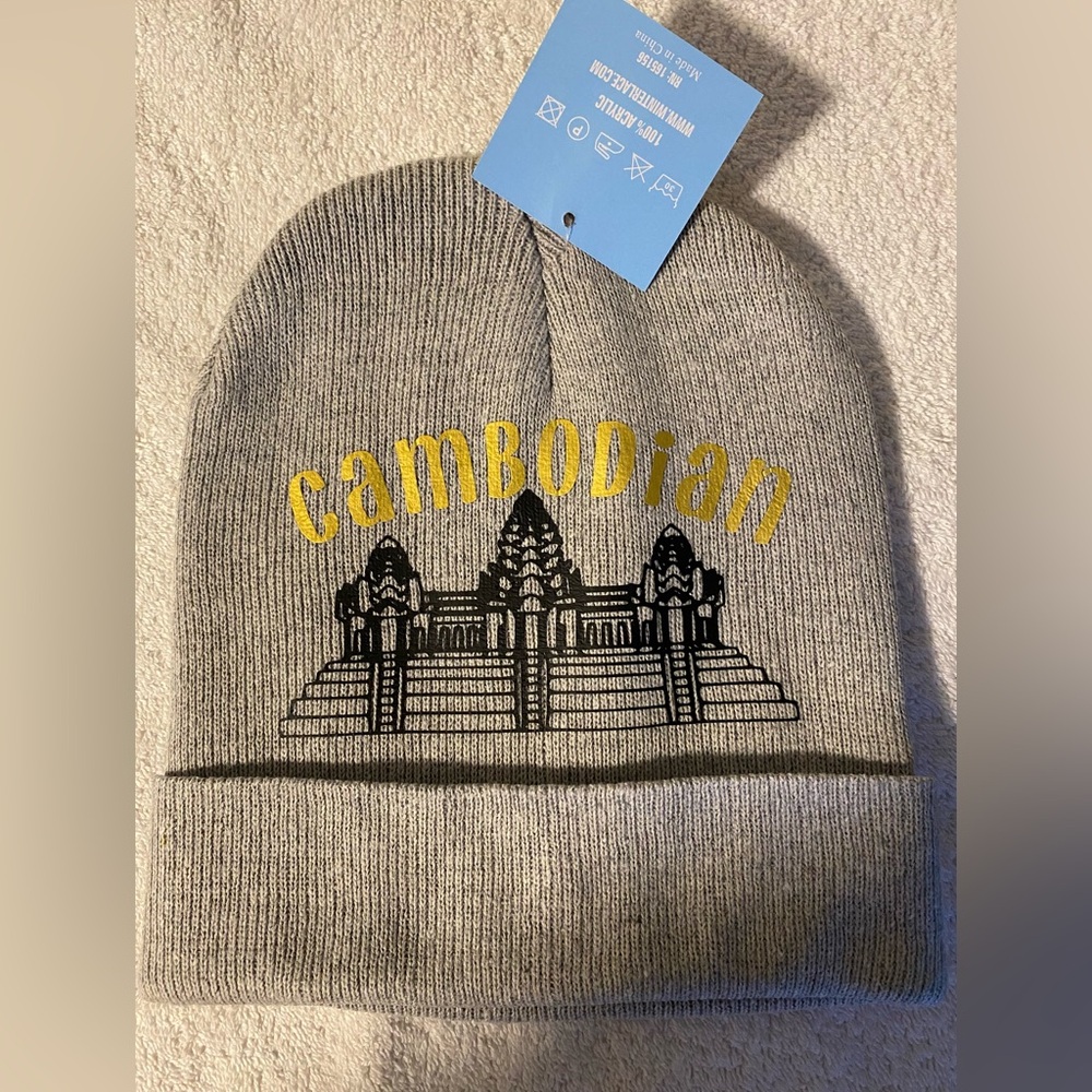 Cambodian - Angkor Wat Beanie Gray